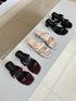 Double Straps Open Toe Block Heel